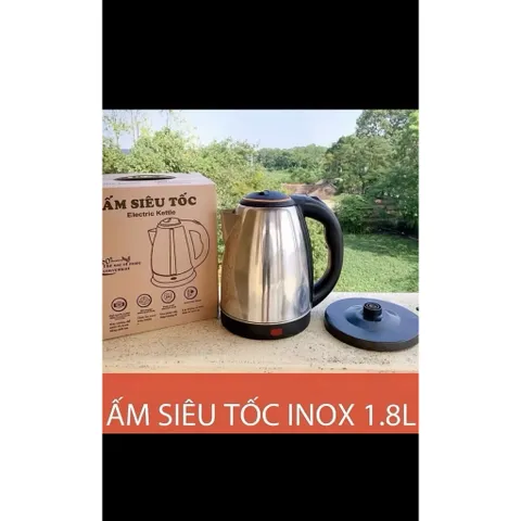 Ấm Siêu Tốc Inox 1800W - Đun Sôi Thần Tốc, Tự Ngắt An Toàn