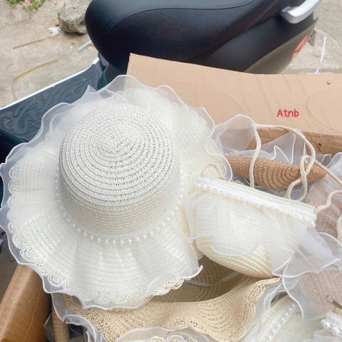 Set Mũ Kèm Túi Cho Bé Siêu Xinh – Đi Chơi, Đi Biển Cực Đáng Yêu