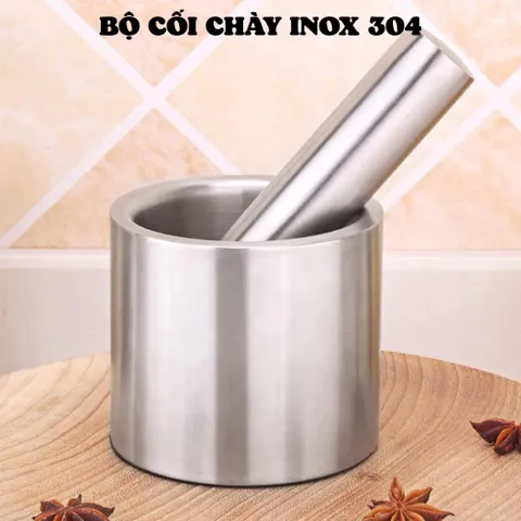 BỘ CỐI CHÀY INOX 304(10cm)CAO CẤP – GIÃ NHUYỄN MỌI GIA VỊ, KHÔNG LO ẨM MỐC