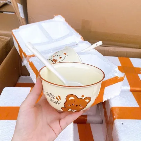 🐻 BỘ 2 BÁT + 2 THÌA SỨ 