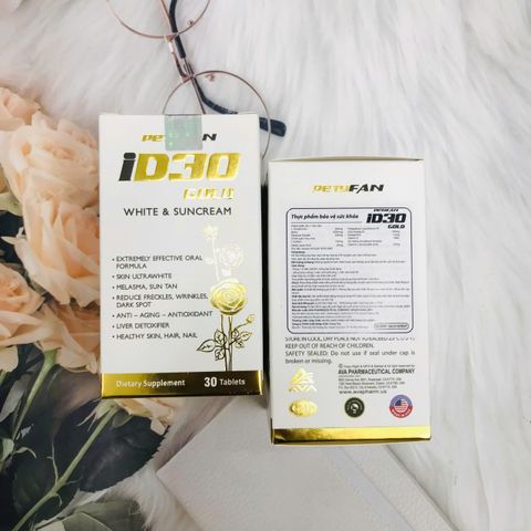 Viên Uống iD30 Gold Trắng da, chống nắng ngăn ngừa lão hóa -30 viên