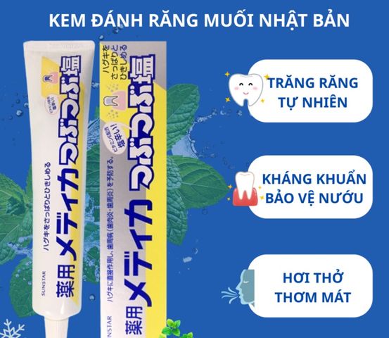 Kem đánh răng muối Sunstar Nhật Bản - Khử mùi hôi miệng, bảo vệ nướu, ngăn ngừa viêm nướu, 170g