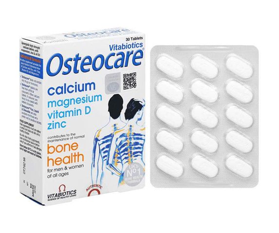 Viên Bổ Sung Canxi Magie Osteocare Vitabiotics - Hỗ Trợ Xương Khỏe Mạnh, Vitamin D3 và Kẽm, Hộp 30 Viên