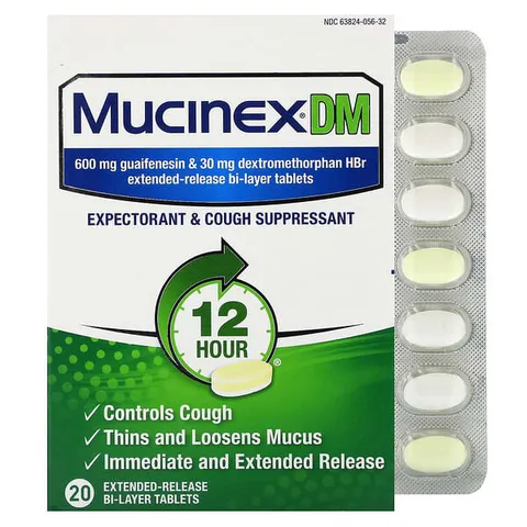 Viên uống giảm ho long đờm Mucinex DM EXPECTORANT & COUGH 20 tablets