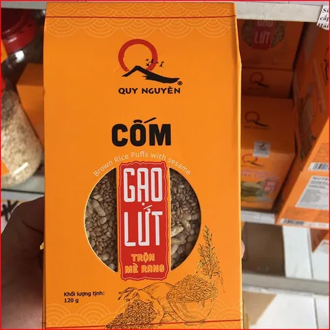 Cốm gạo lứt trộn mè Quy Nguyên hộp 120g - chùa Long Hương