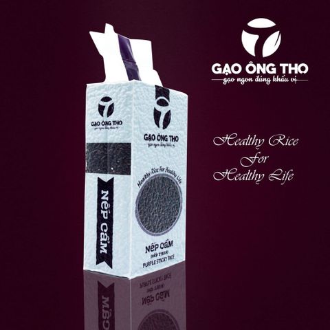 Gạo nếp cẩm nếp than hiệu Ông Thọ 1kg tốt cho người bệnh dạ dày