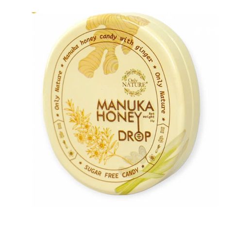 Kẹo Gừng Sả Mật Ong Manuka OnLy Nature (Hộp 33G x 10vien) kiêng đường