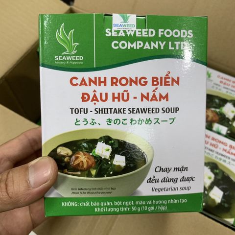 Canh rong biển đậu hủ nấm - hộp 50g (10 gói x 5g)
