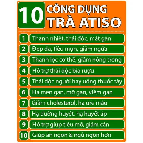 Trà Atiso Hộp Cam 50 túi lọc loại cao cấp