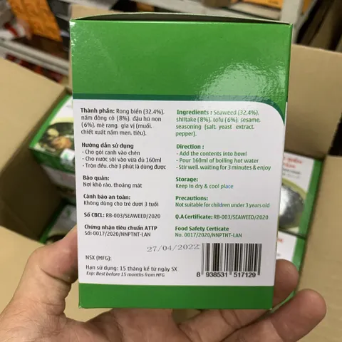 Canh rong biển đậu hủ nấm - hộp 50g (10 gói x 5g)