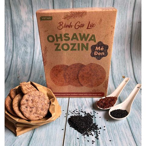 Bánh gạo lứt Oshawa zozin hộp 12 gói [Dành cho người tiểu đường, thừa cân, ăn chay]