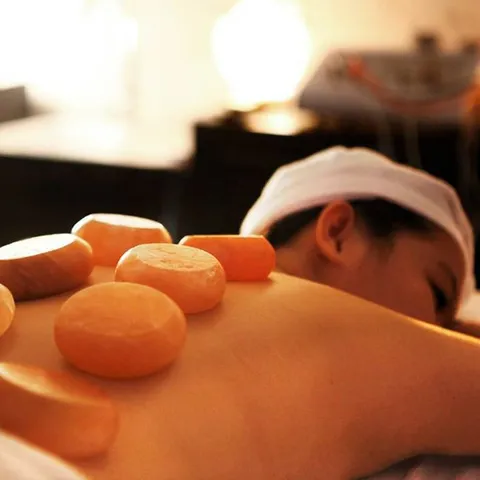 Viên Massage Đá Muối massage  Himalaya tròn dẹt -Nhập Khẩu Pakistan