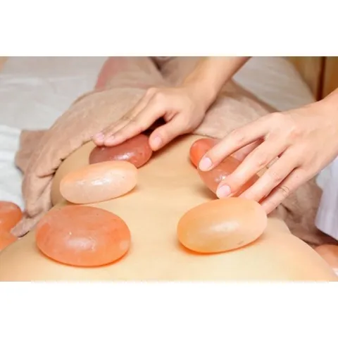 Viên Massage Đá Muối massage  Himalaya tròn dẹt -Nhập Khẩu Pakistan