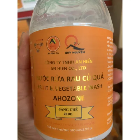 Nước Rửa Rau Củ Quả Thực Phẩm AHOZONE chai 500ml- [Quy  Nguyên phân phối độc quyền]