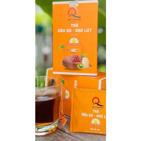 Trà đậu đỏ gạo lứt Quy Nguyên hộp 22 túi lọc