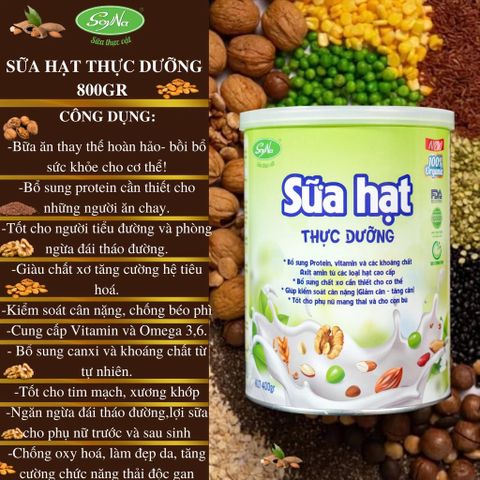 Sữa Hạt Thực Dưỡng SoyNa hộp 800g