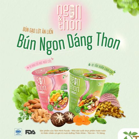 Bún gạo lứt ăn liền thùng 24 ly ăn chay