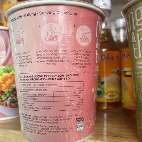 Bún gạo lứt ăn liền thùng 24 ly ăn chay