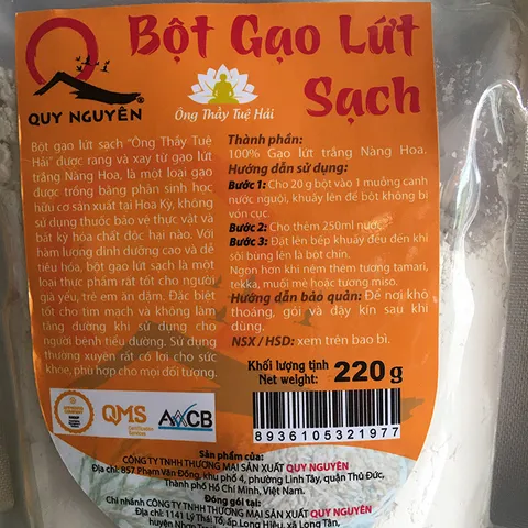 Bột gạo lứt trắng Quy Nguyên 220g 777628