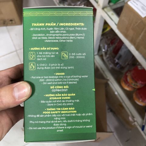 Trà Bồ Công Anh Xuyên Tâm Liên - Tăng đề kháng hộp 40 túi lọc P&K