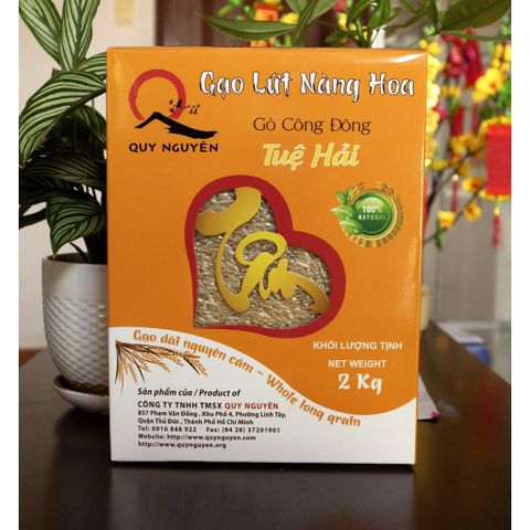 Gạo lứt trắng Nàng Hoa Tuệ Hải hộp 2kg