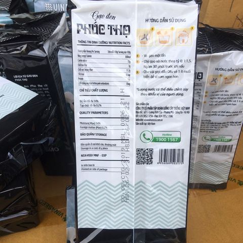 Gạo lứt đen PHÚC THỌ túi 1kg-VINASEED
