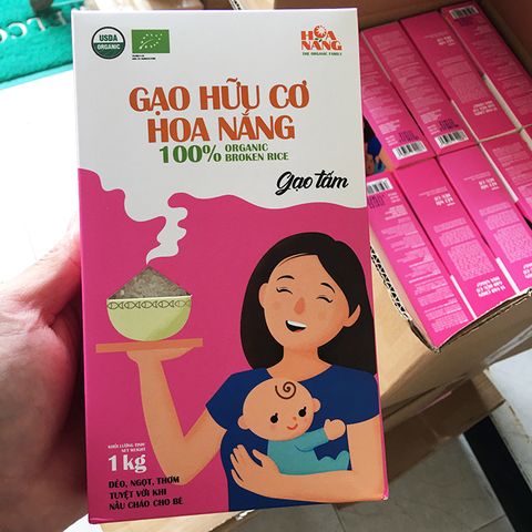 Gạo Tấm Hữu Cơ Hoa Nắng Hộp 1Kg - Dẻo ngọt, thơm tự nhiên