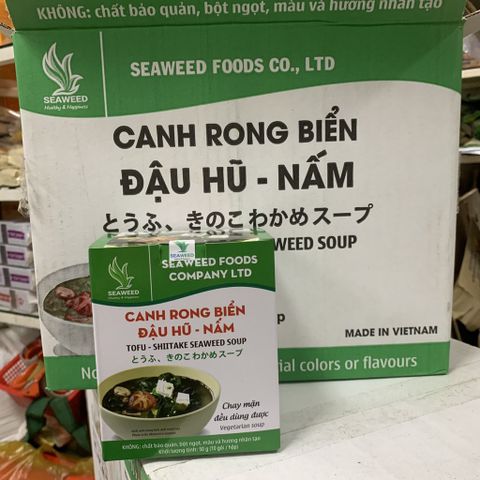 [Thùng12 ] Canh rong biển đậu hủ nấm - hộp 50g (10 gói x 5g)