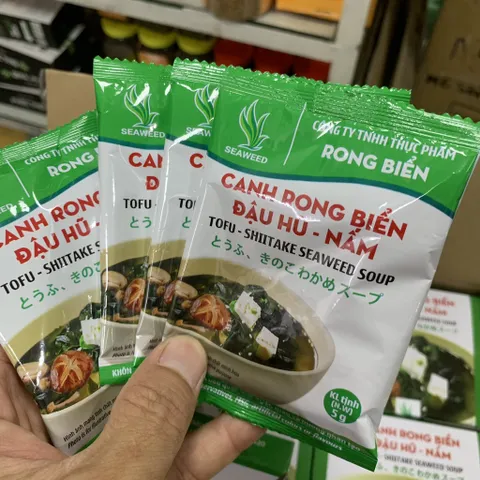 [Thùng12 ] Canh rong biển đậu hủ nấm - hộp 50g (10 gói x 5g)