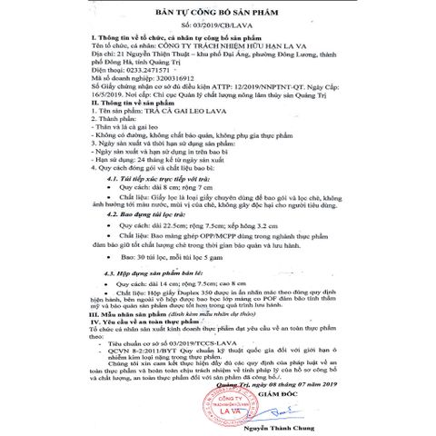 Trà cà gai leo Lava hộp 30 túi lọc-hỗ trợ về gan