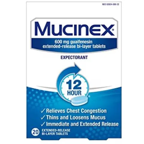 Viên uống cắt cơn ho có đàm, tức ngực Mucinex 600mg EXPECTORANT  20 tablets