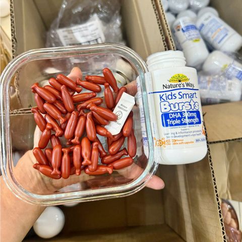 Viên uống DHA 300 mg Nature's Way Kids Smart Bursts DHA 300 mg Triple Strength 50 viên - Nâng Cao Khả Năng Tập Trung & Nhận Thức ở Trẻ