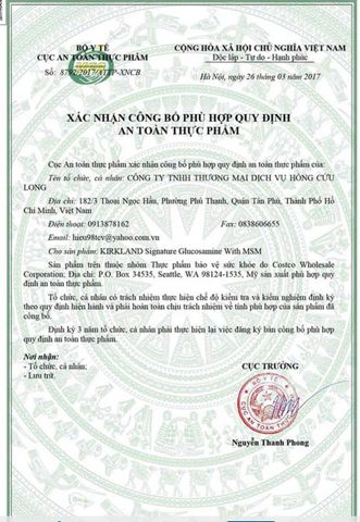 Viên uống Glucosamine Kirkland HCL 1500mg với MSM 1500mg - Hỗ trợ xương khớp, hộp 375 viên cho người lớn