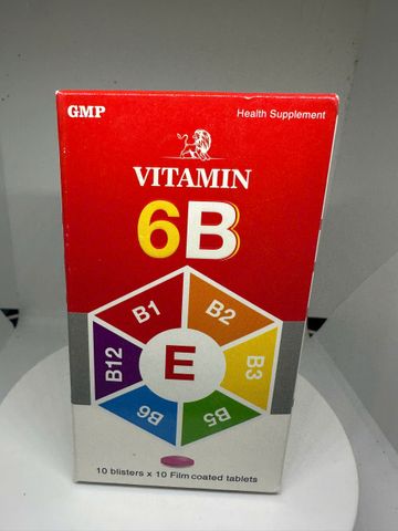 Viên uống Vitamin 6B giúp bổ sung vitamin nhóm B giúp tăng sức khỏe, giảm đau dây thần kinh, suy nhược thần kinh 