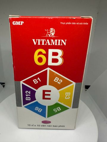Viên uống Vitamin 6B giúp bổ sung vitamin nhóm B giúp tăng sức khỏe, giảm đau dây thần kinh, suy nhược thần kinh 