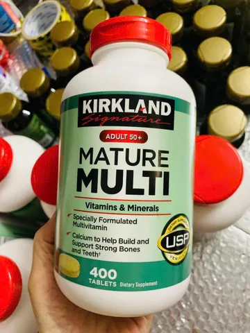 Vitamin tổng hợp Kirkland Signature Adults 50+ Mature Multi 400 viên - Hỗ trợ sức khỏe toàn diện cho người trên 50 tuổi - S/P Chuẩn Mỹ