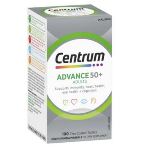 Viên uống bổ sung Vitamin & Khoáng chất Centrum Advanced 50+[100 viên] Nâng cao sức khỏe dành cho người trên 50 tuổi - S/P Chuẩn Úc