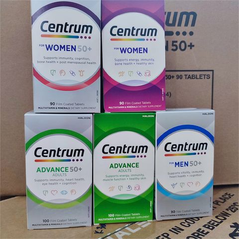 Viên uống bổ sung Vitamin & Khoáng chất Centrum Advanced 50+[100 viên] Nâng cao sức khỏe dành cho người trên 50 tuổi - S/P Chuẩn Úc