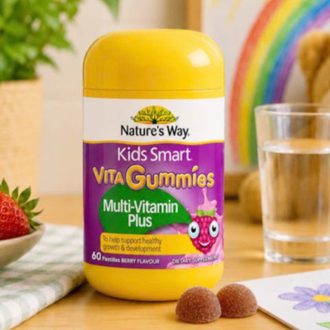 Kẹo gum bổ sung Vitamin Nature's Way Kids Smart Vita Gummies Multi-Vitamin Plus 60 viên - Hỗ trợ sức khỏe cho trẻ từ 2 tuổi trở lên - SP Chuẩn Úc