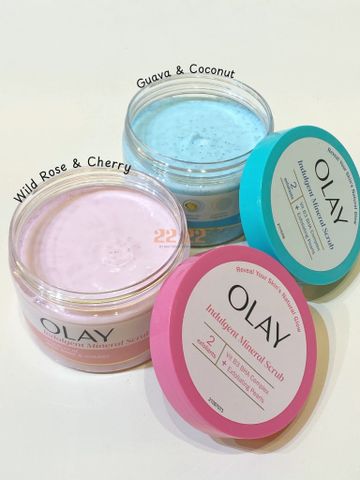 Tẩy tế bào chết OLAY MINERAL SCRUB Wild Rose & Cherry làm mịn da, thơm dịu 200g 🏷️ Sale sốc!