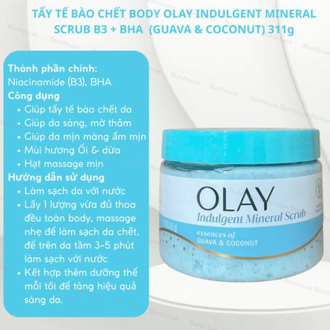 Tẩy tế bào chết OLAY MINERAL SCRUB Guava & Coconut làm sáng da 311g - 🏷️Giá tốt săn ngay