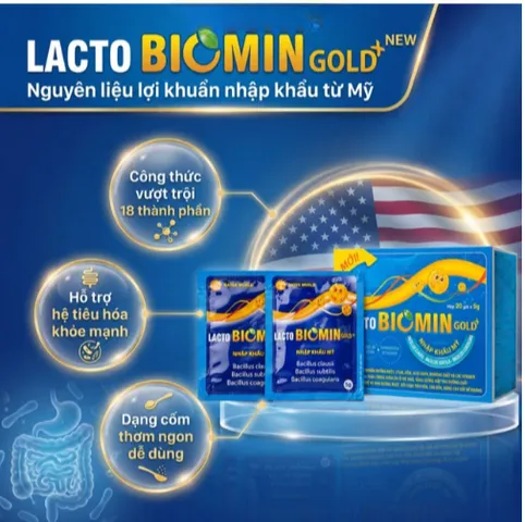 Cốm vi sinh bổ sung lợi khuẩn đường ruột Lacto Biomin Gold+ New (20 gói x 5g)