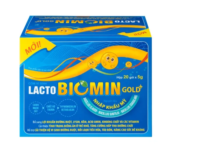 Cốm vi sinh bổ sung lợi khuẩn đường ruột Lacto Biomin Gold+ New (20 gói x 5g)