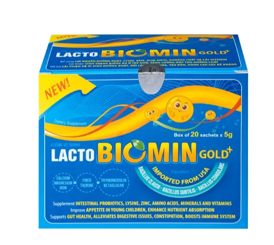 Cốm vi sinh bổ sung lợi khuẩn đường ruột Lacto Biomin Gold+ New (20 gói x 5g)