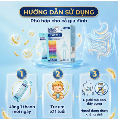 Siro bổ sung lợi khuẩn cho hệ tiêu hóa, giảm rối loạn tiêu hóa, cân bằng đường ruột Bio Plus Kenko (10 gói x 15g)