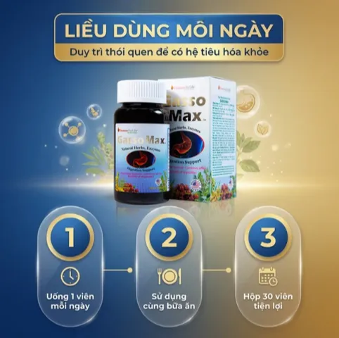 Viên uống bổ sung enzyme và các thảo mộc hỗ trợ tiêu hóa tốt Gasso Max Vitamins For Life (30 viên)
