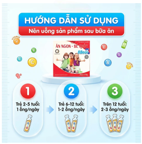 Siro hỗ trợ bổ sung các vitamin, giúp ăn ngon, tăng cường tiêu hóa Ăn Ngon - Bé Khỏe BBear (4 vỉ x 5 ống)