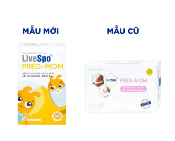 Bào tử lợi khuẩn cho mẹ và bé hếtt lo táo bón - biếng ăn LiveSpo PREG-MOM (20 ống x 5ml)