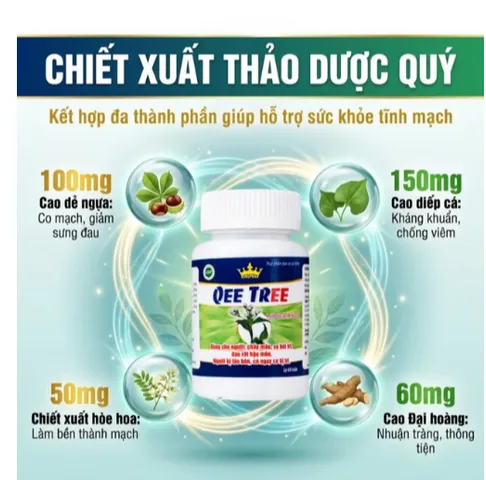 Viên uống hỗ trợ nhuận tràng, hạn chế nguy cơ bị trĩ Qee Tree Kingphar (60 viên)