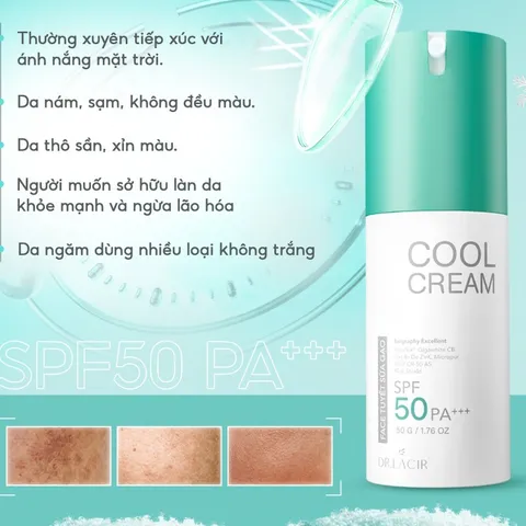 [COMBO BẢO VỆ DA DR LACIR] Kem chống nắng Biohe, Cool Cream face tuyết sữa gạo